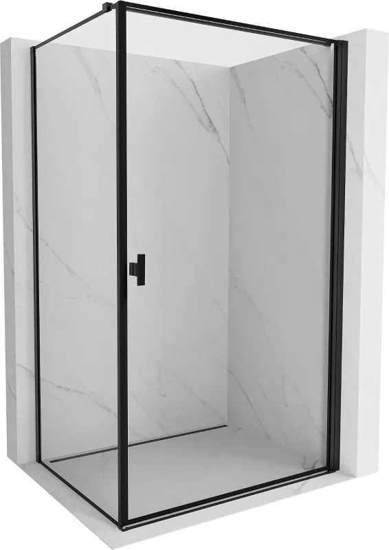 Mexen Mist-B cabina de duș rabatabilă dreapta 70 x 100 cm, ramă neagră, neagră - 8A2T-070-100-70-70-P