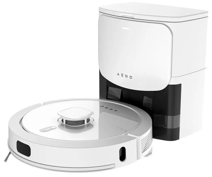Aspirator robot Aeno RC4S ARC0004S, 5200 mAh, 4000Pa, 300 m², 300 ml, Comenzi vocale, Curatare uscata si umeda, Mapare, Program de curatare, Alb