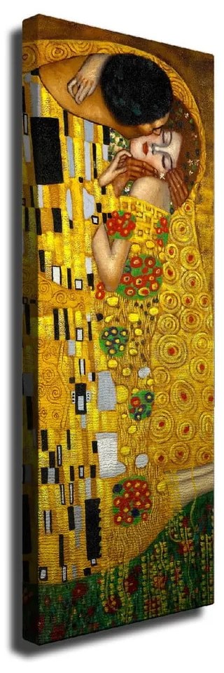 Reproducere tablou pe pânză Gustav Klimt The Kiss, 30 x 80 cm