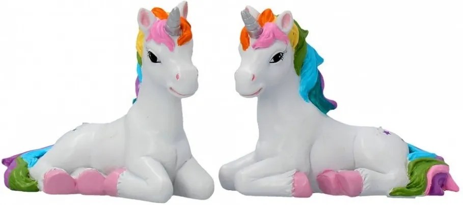 Set 2 statuete unicorni Prietenii curcubeului 11.3 cm