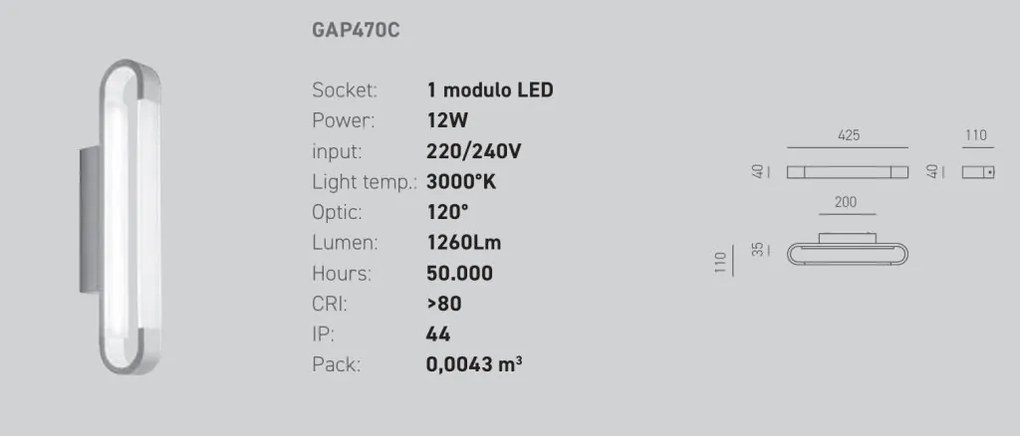 Aplica de perete LED pentru oglinda baie IP44 Ring 3000K