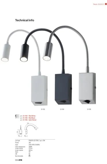Redo 01-1195 - Aplică perete LED HELLO 1xLED/3W/230V