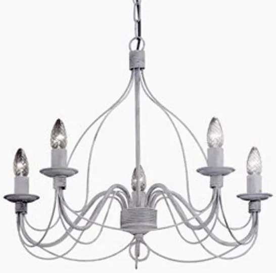 Candelabru clasic modelat si pictat manual CORTE SP5 BIANCO