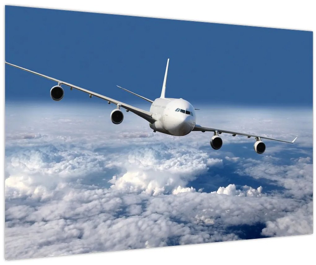 Tablou - Avion în nori (90x60 cm)
