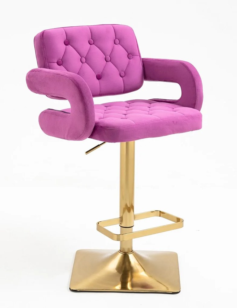 HR8403KW Scaun Catifea Fucsia cu Bază Aurie