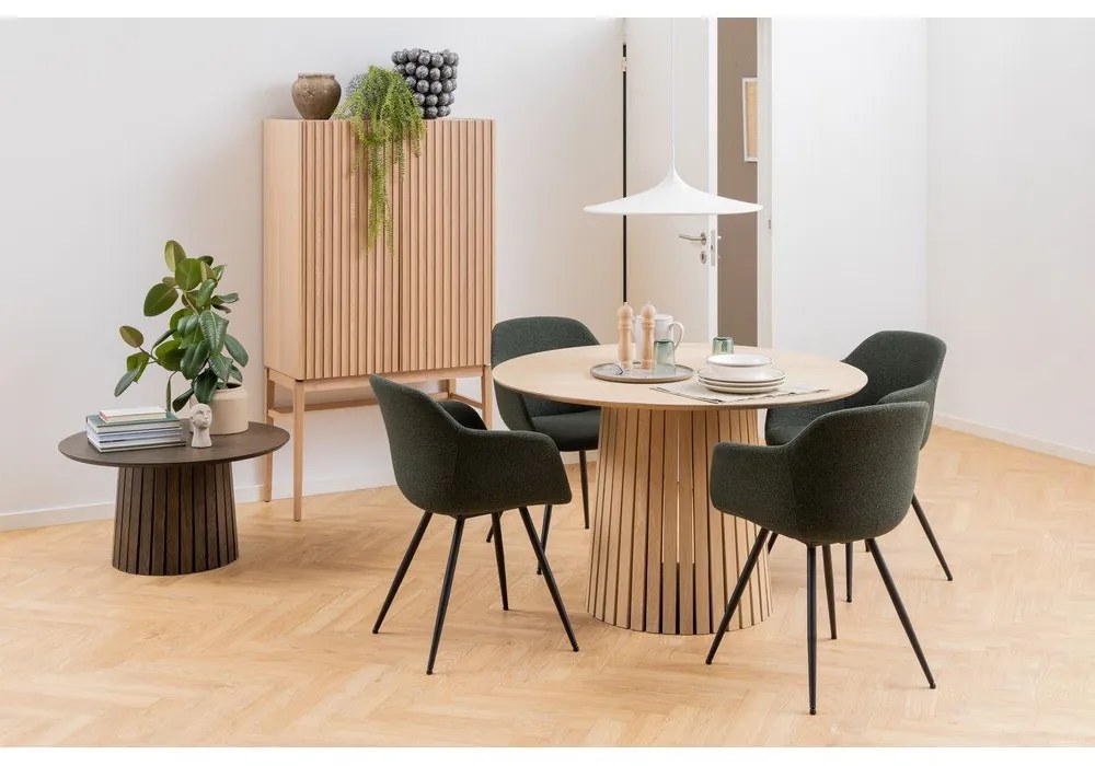 Masă dining din furnir de stejar deschis Actona Christo, ø 75 cm