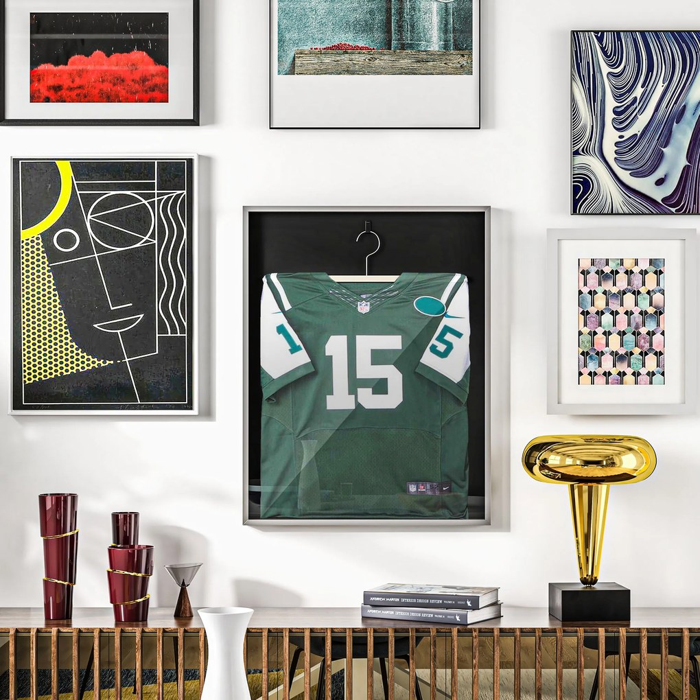 Cadru HOMCOM T-frame pentru tricou din aliaj de aluminiu cu acrilic și captuseală interioară din feltro, 70 x 90 cm | Aosom Romania