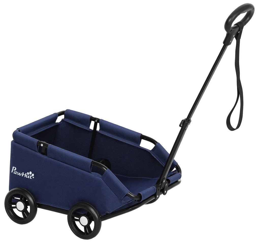 PawHut Cărucior Pliabil pentru Câini de Talie Mică cu Intrare la 45°, Geantă și Pernă, 53x45x28 cm, Albastru | Aosom Romania