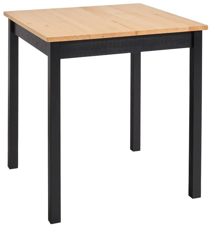 Masă dining din lemn de pin cu structură neagră Bonami Essentials Sydney, 70 x 70 cm