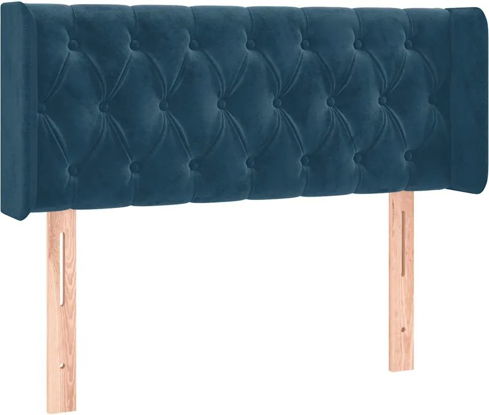 vidaXL Tăblie pat cu aripioare albastru închis 93x16x78/88 cm catifea