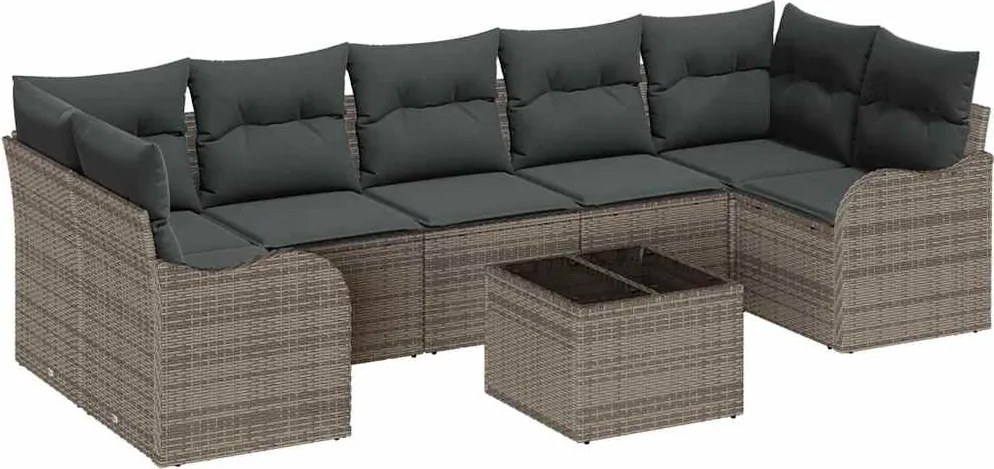 vidaXL Set de canapele pentru grădină Gri 55 x 55 x 37 cm poliratan