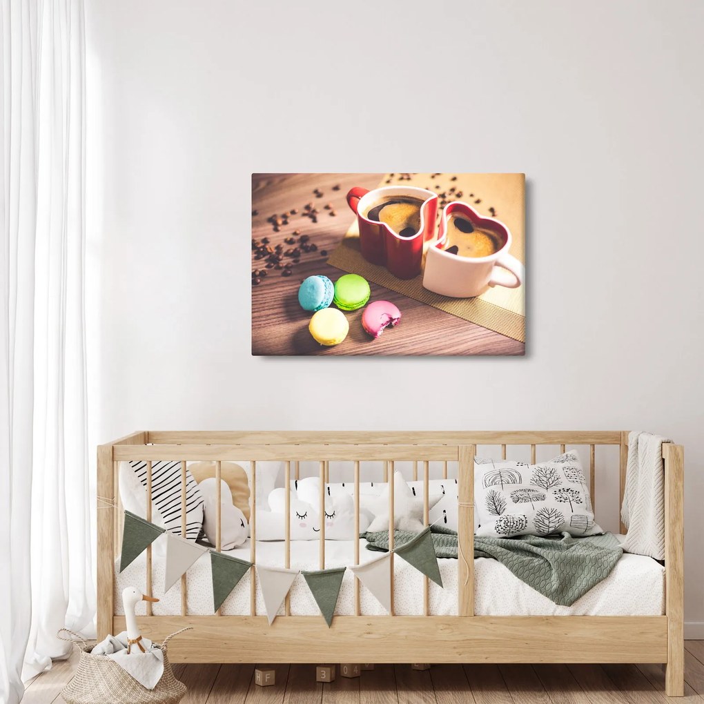 Tablou cu cafea și macarooni (90x60 cm)