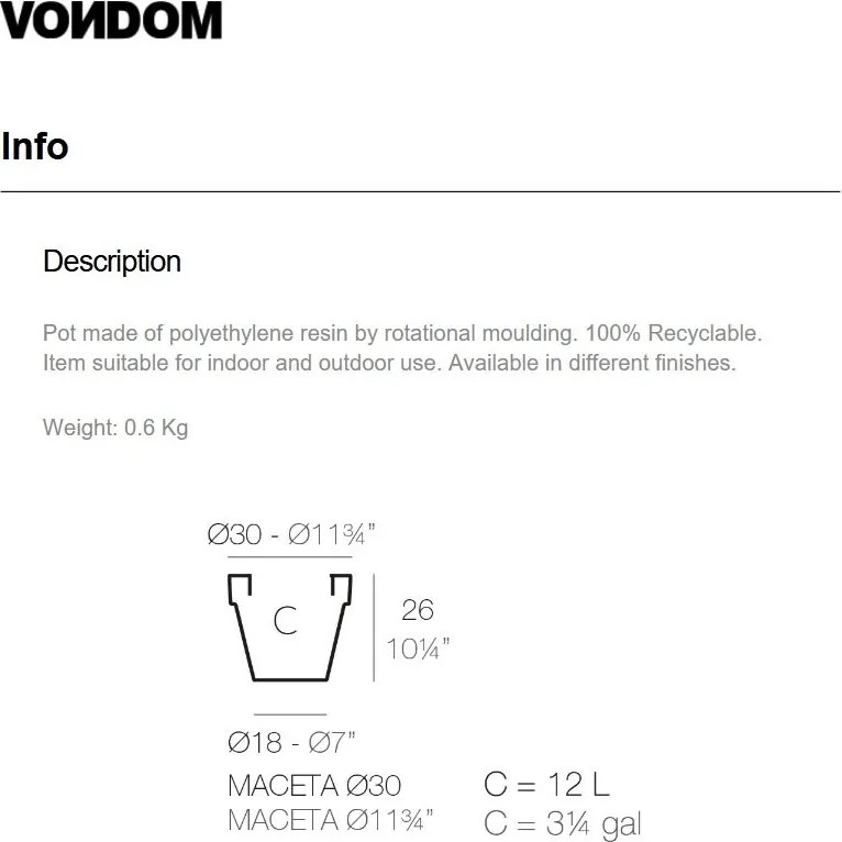 Set de 4 Ghivece plante design decorativ exterior/interior MACETA PLANTER 30×26cm