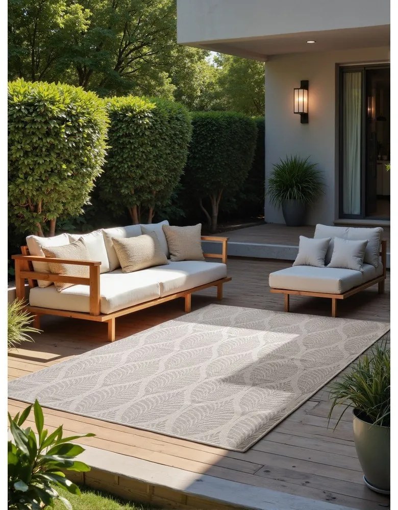 Covor pentru exterior și interior gri/fildeș 120x170 cm Duet Liora – NORTHRUGS