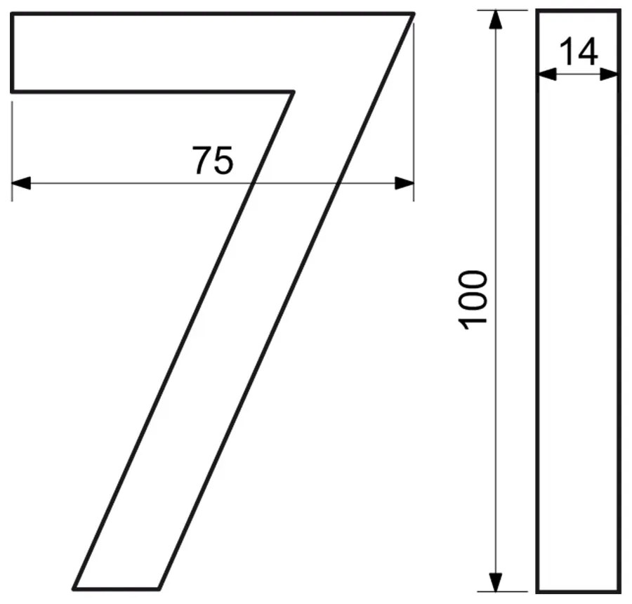 Numărul de casă 7", RN.100LV, structurat, antracit"