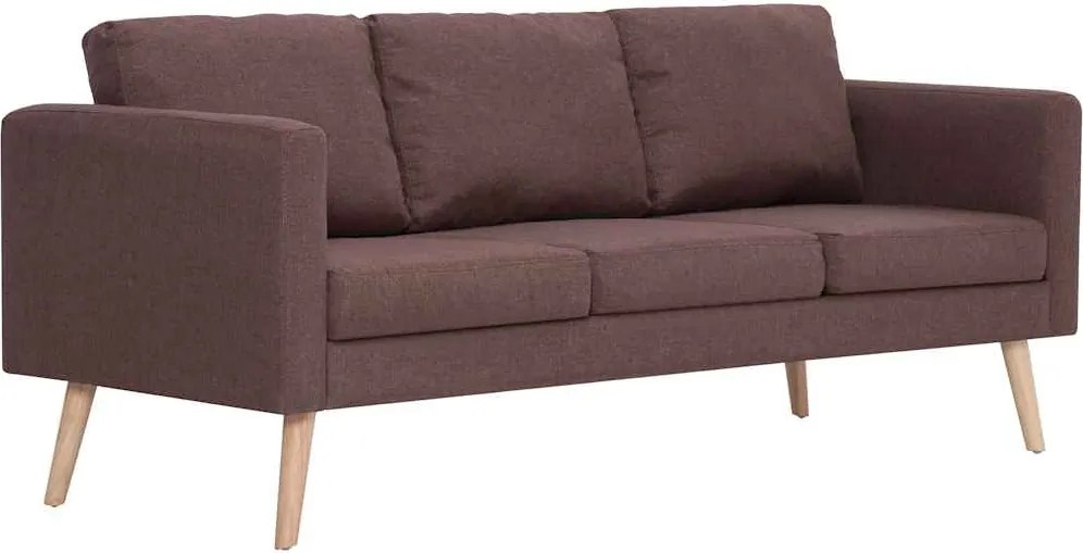 vidaXL Canapea cu 3 locuri, maro, material textil