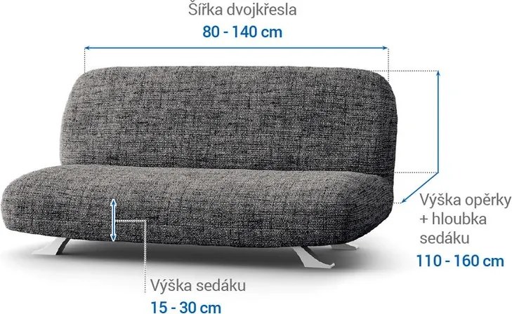Gaico Huse bielastice VITTORIA gri 2fotoliu cu manere de lemn (l. 80 -140 cm)