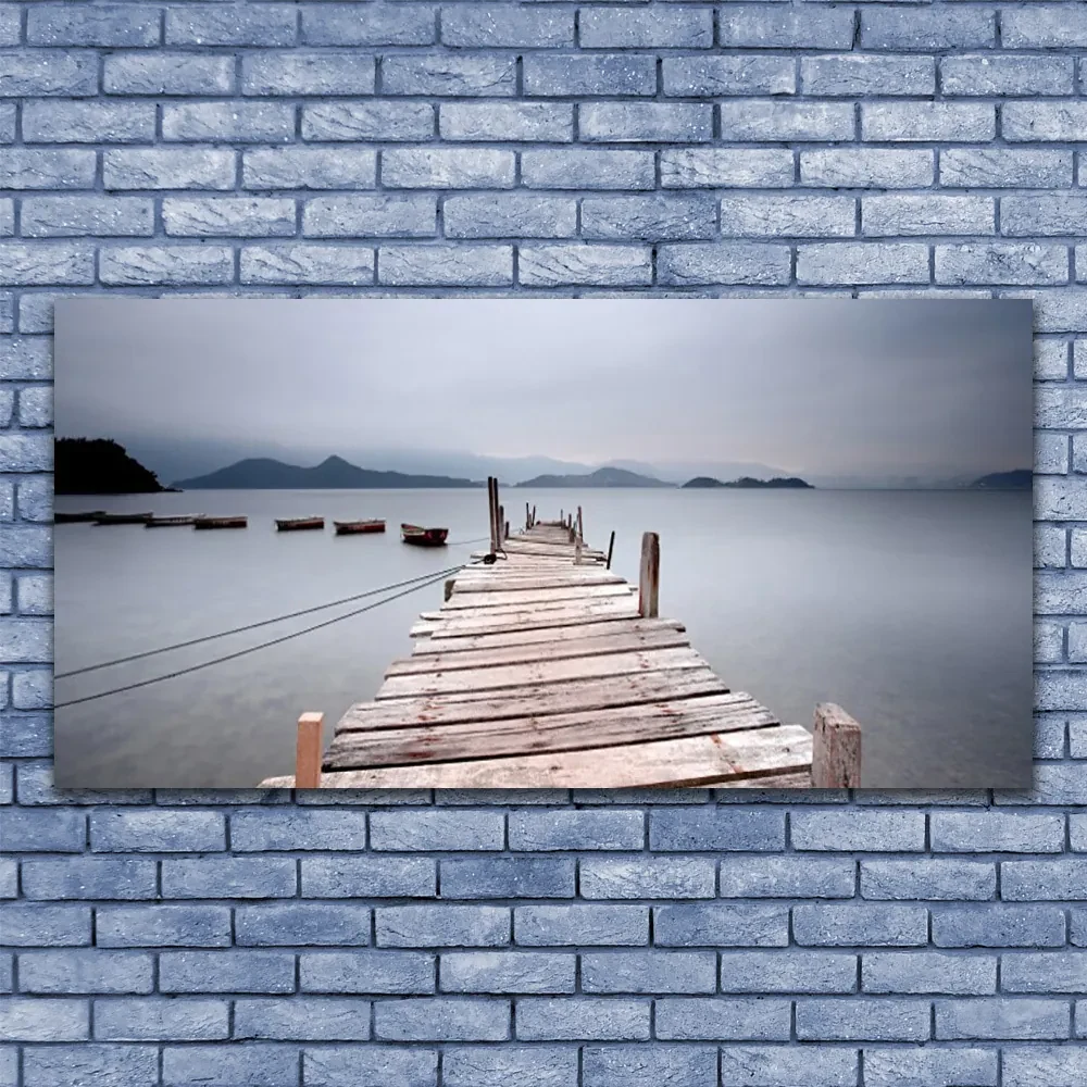 Tablou pe panza canvas Podul Sea Arhitectura Gray