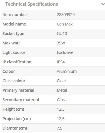 Aplica de perete pentru exterior, IP54 Can Maxi I 28809929