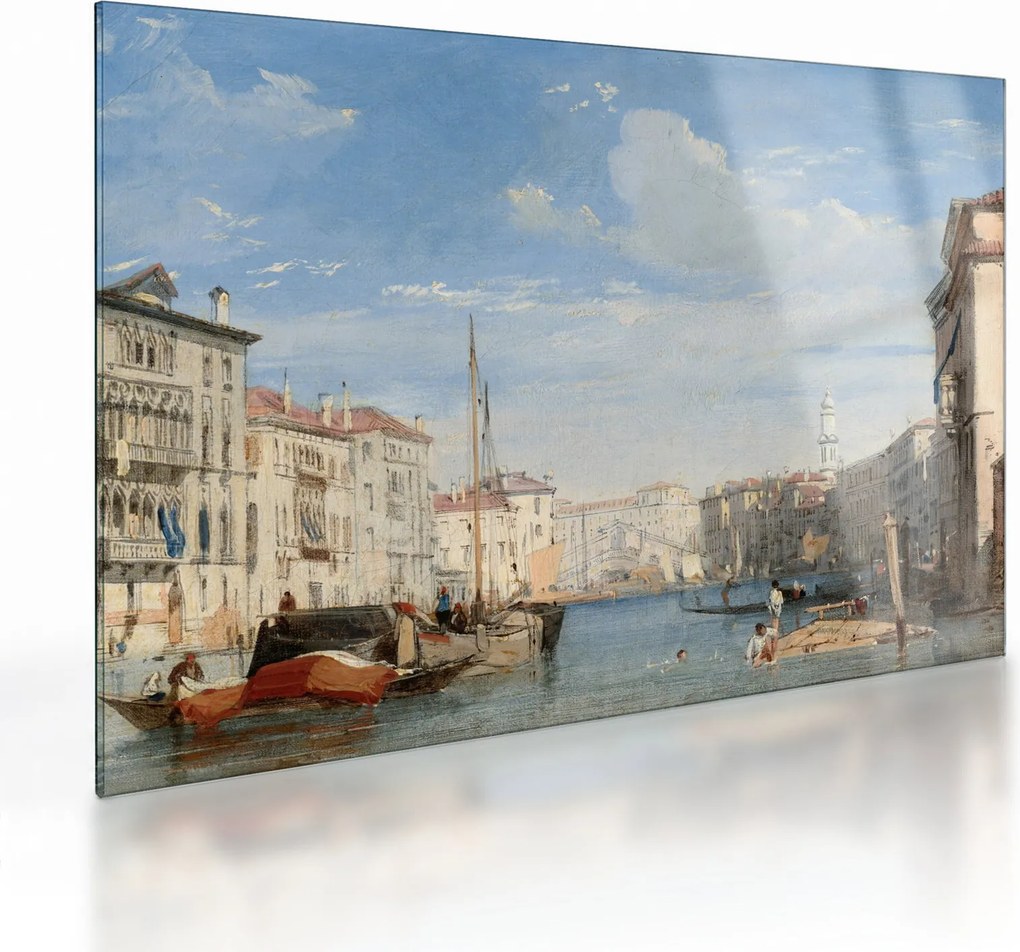 Tablou pe sticlă - Richard Parkes Bonington, The Grand Canal, reproducere (70x50 cm)