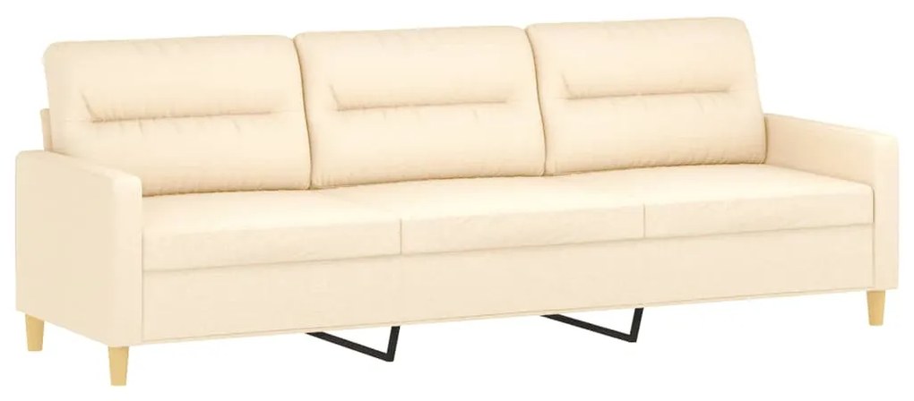 348809 vidaXL Canapea cu 3 locuri, crem, 210 cm, material textil