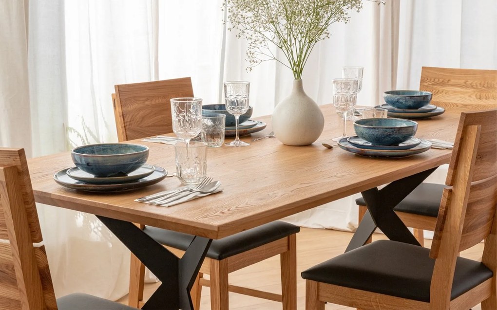 Masă stejar masiv Dining Carla 180x90 cm sau 200x100 cm - 180 x 90 cm
