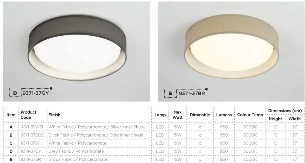 Lustra LED moderna 37cm Gianna negru/auriu 9371-37BGO SRT