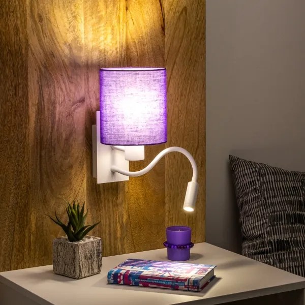 Lampă LED de perete Brilagi NUBILA 1xE27/25W/230V + LED/3W alb/mov