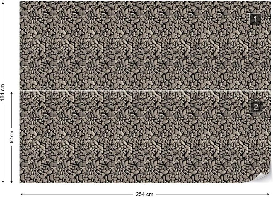 Fototapet GLIX - Pebbles Dark Stones Pattern + adeziv GRATUIT Tapet nețesute - 254x184 cm