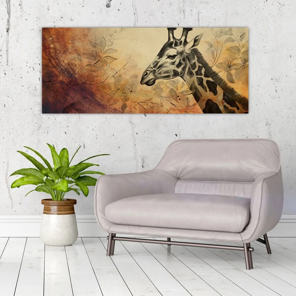 Tablou - Girafă, pictură (120x50 cm)
