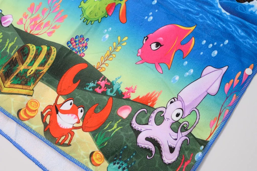 Poncho copii SEA FISH albastru 60 x 90 cm Dimensiune: 60 x 90 cm