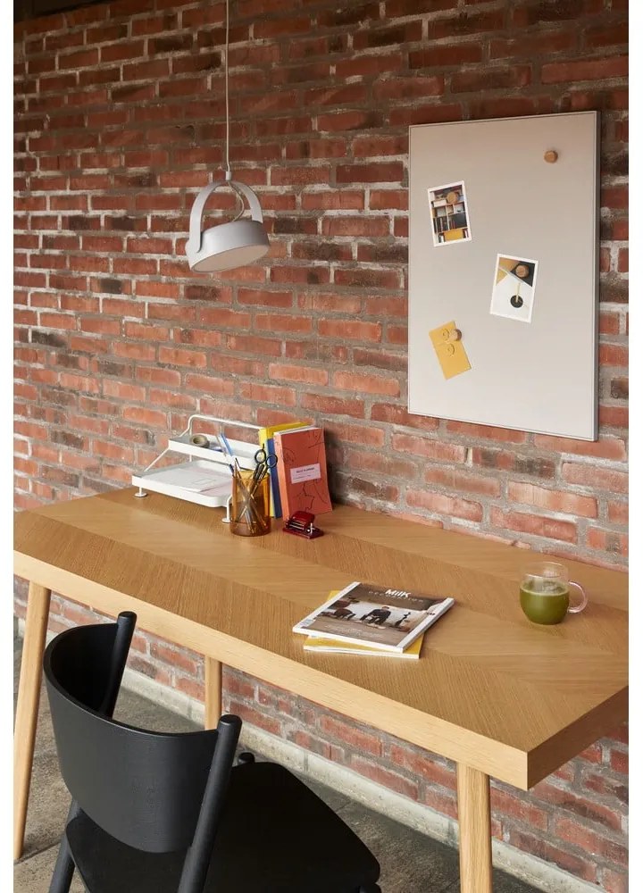 Masă de dining în culoare naturală cu aspect de lemn de stejar 80x160 cm Herringbone – Hübsch