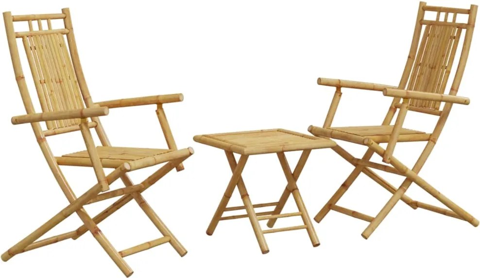 vidaXL Set mobilier bistro, 3 piese, bambus