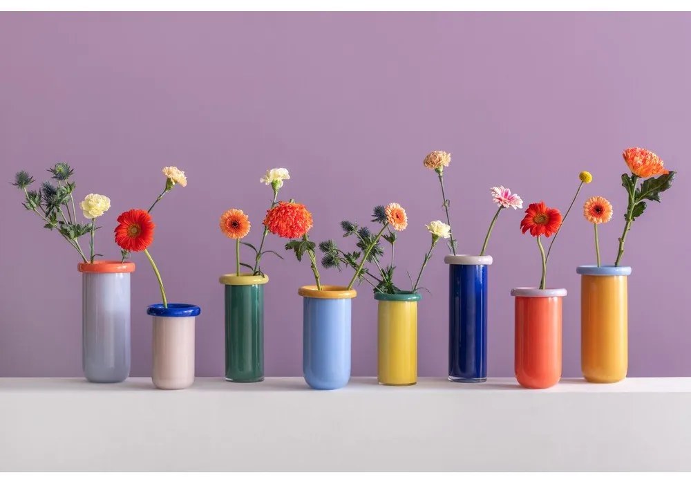 Vază galbenă din sticlă (înălțime 23,5 cm) Plegado – PT LIVING