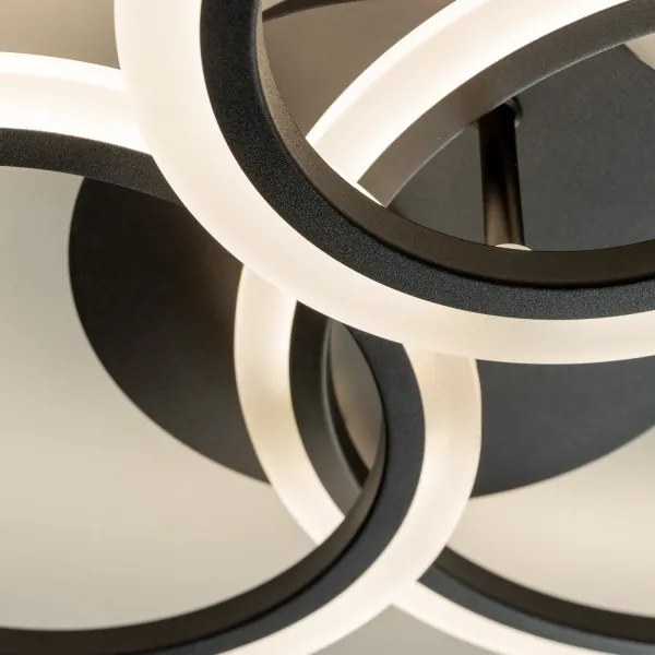 Lustră LED dimabilă aplicată Brilagi ORBITS LED/40W/230V 3000-6500K negru + telecomandă