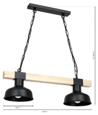 Lustră pe lanț FARO 2xE27/60W/230V