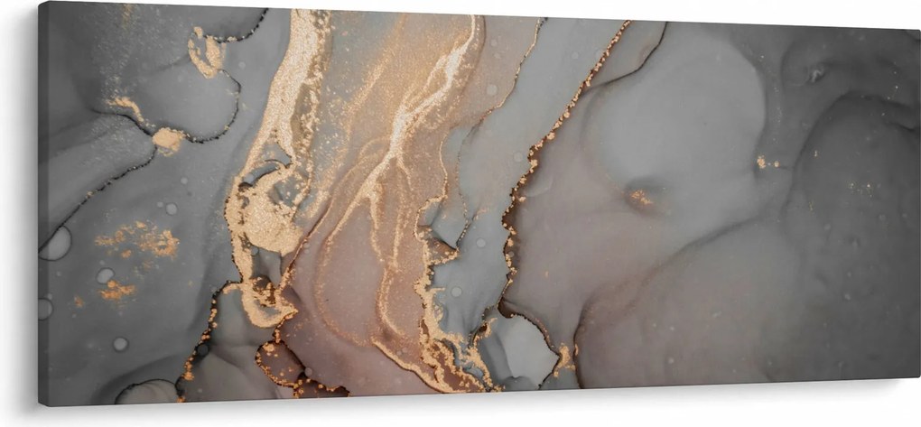 Tablou - Marmură gri-auriu (120x50 cm)