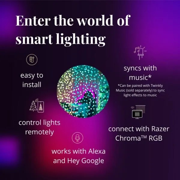 Twinkly TWW210SPP-TEU - LED RGB perdea de Crăciun exterior 210 LED, 6,1m, IP44,