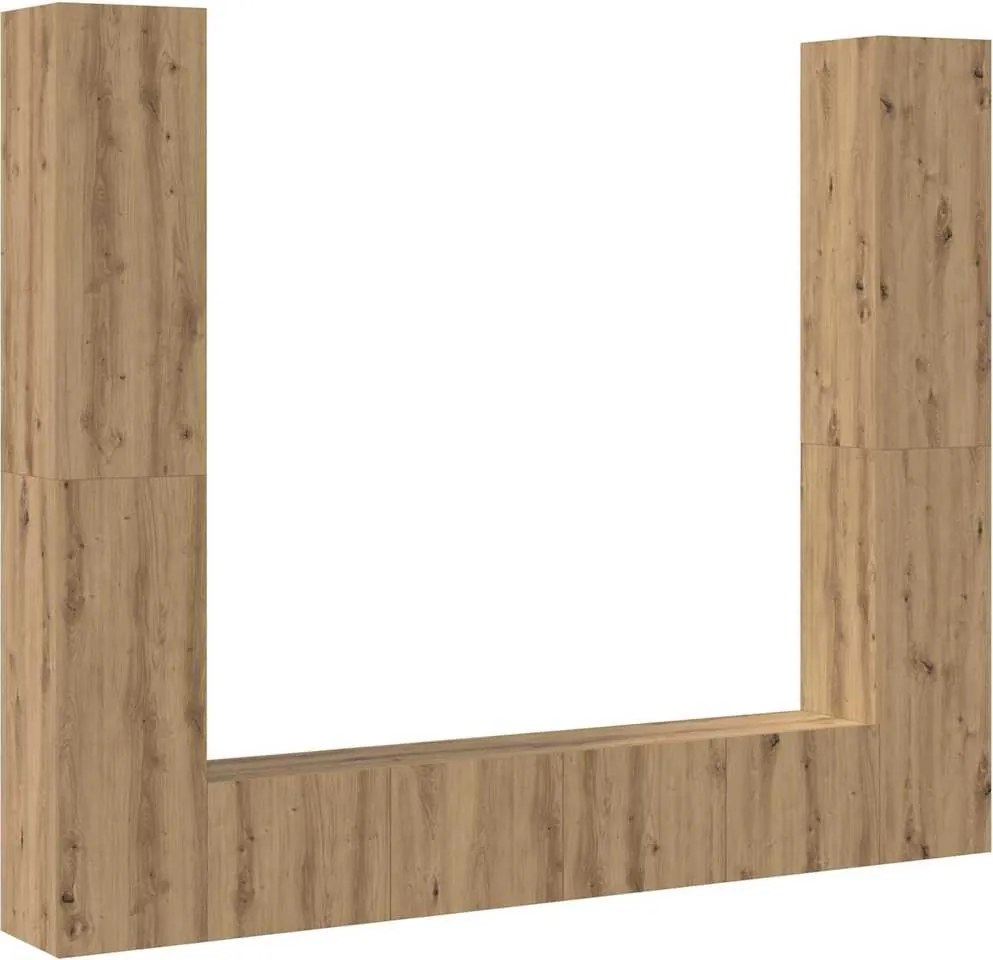 vidaXL Set comodă TV Pe perete 6 pcs Maro Lemn compozit