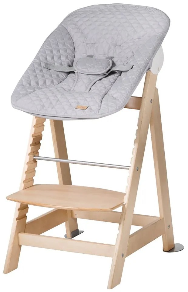 Scaun de masă pentru bebe gri deschis/în culoare naturală Style Born Up 2in1 – Roba