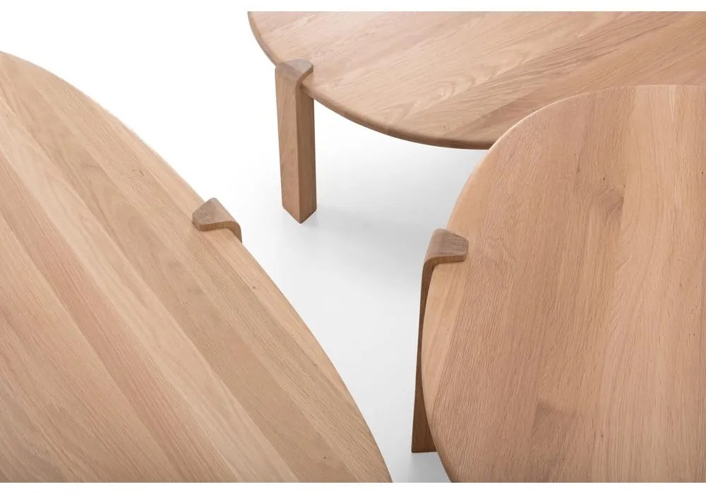 Măsuță de cafea în culoare naturală din lemn de stejar 80x150 cm Kulin – Gazzda