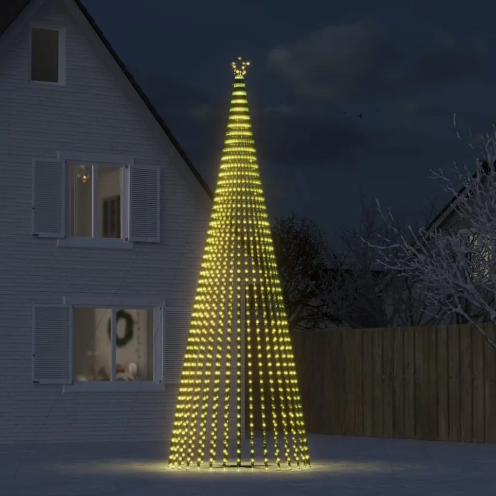 vidaXL Pom de Crăciun LED 1544 LED-uri Alb Cald 500 cm