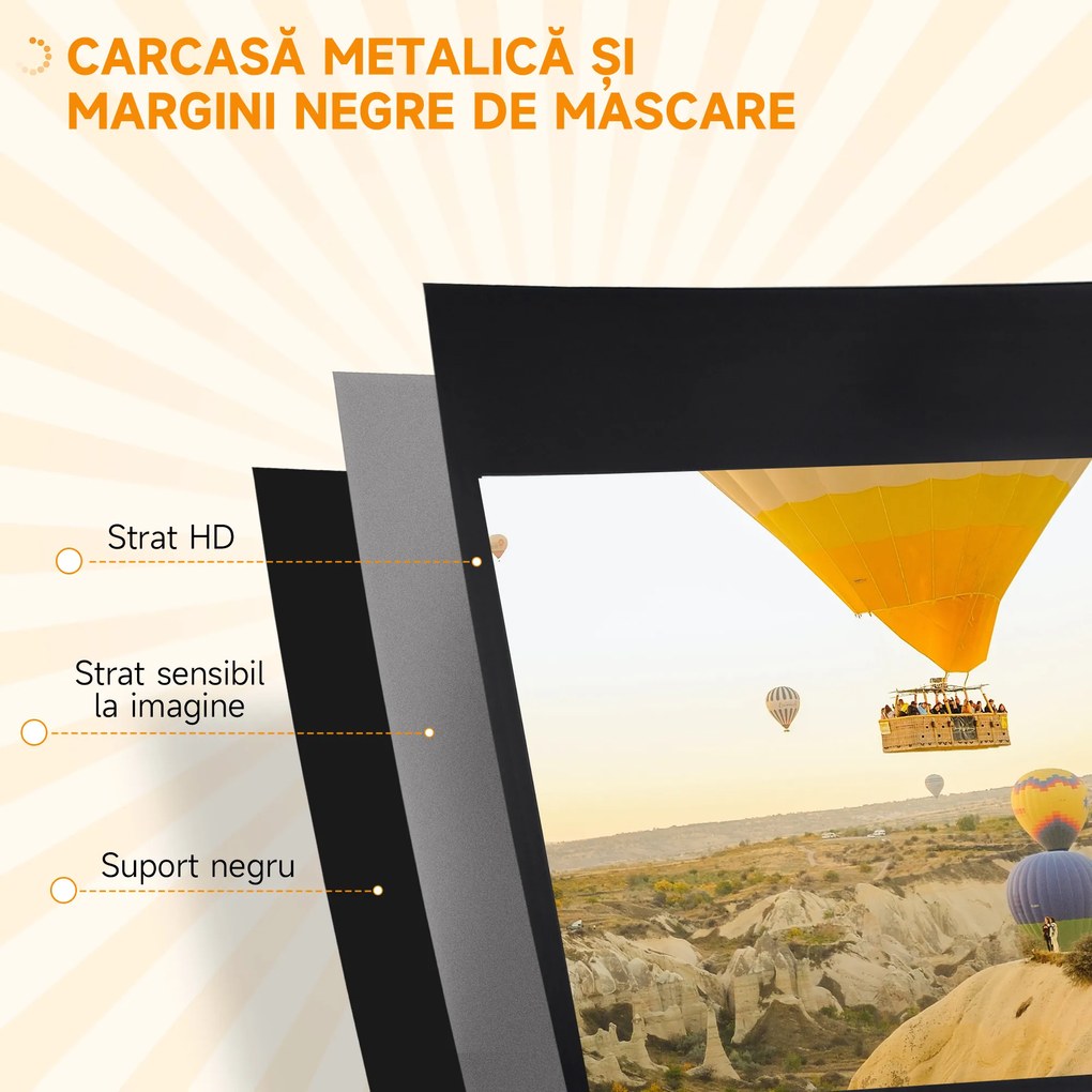 HOMCOM Ecran de Proiectie 84 Inci cu Suport, Portabil | Aosom Romania