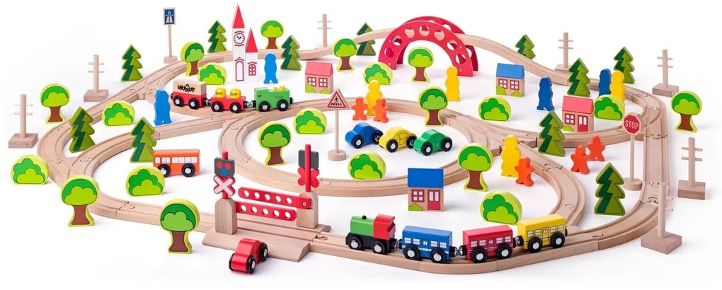 Joc trenuleț Woody Maxi, 120 piese