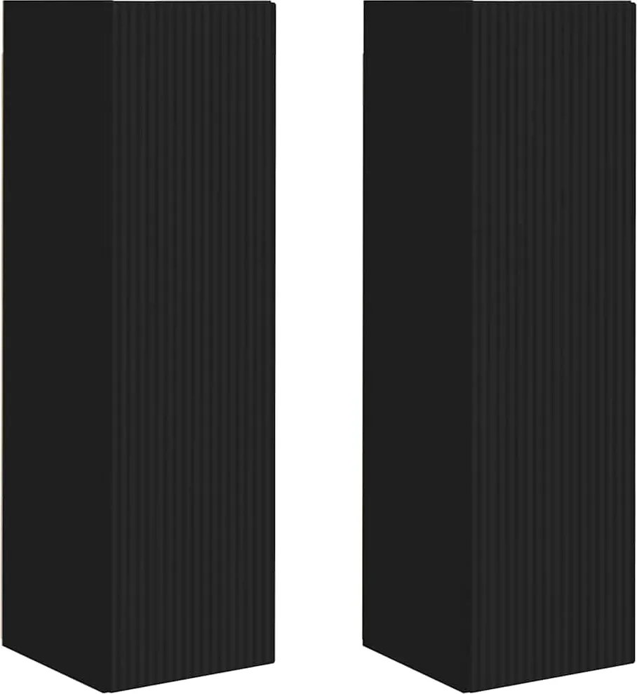 vidaXL Dulap TV de perete 2 pcs Negru 30 x 31 x 100 cm Lemn compozit