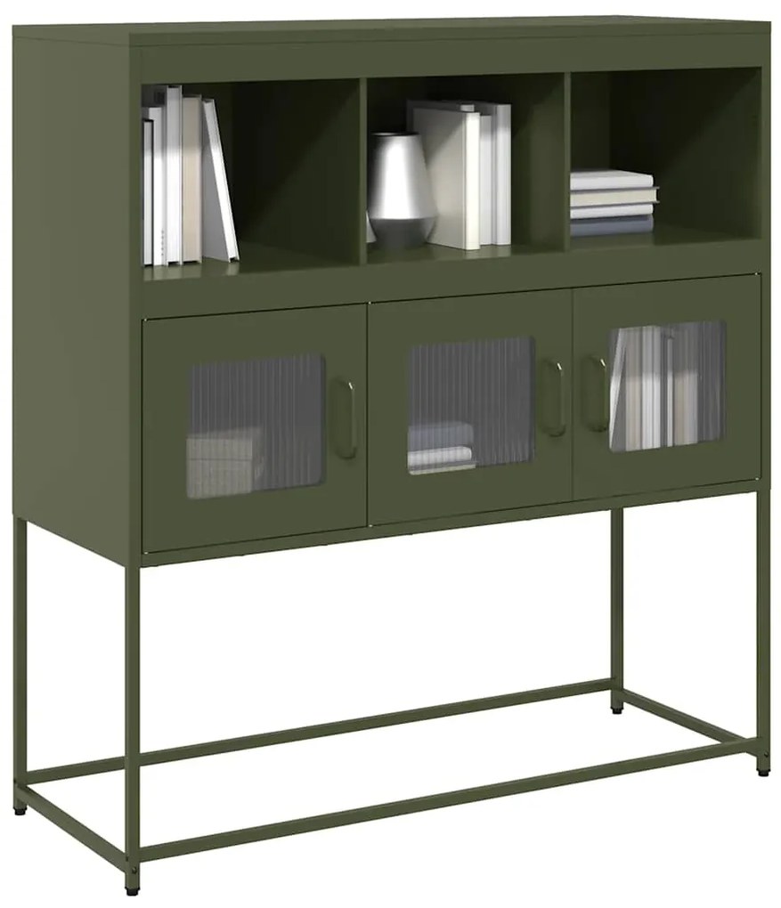 vidaXL Dulap, verde măsliniu, 100,5x39x107 cm, oțel laminat la rece