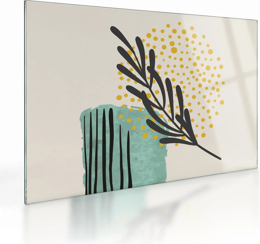 Tablou pe sticlă - Foi de rezumat N⁰3 (70x50 cm)