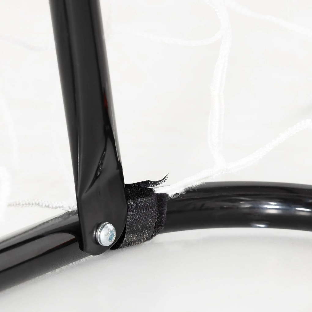 HOMCOM But de fotbal poarta de fotbal structura metal plasa PE cuie &amp; unelte incluse dim. 186L x 62l x 123H cm negru alb | Aosom Romania