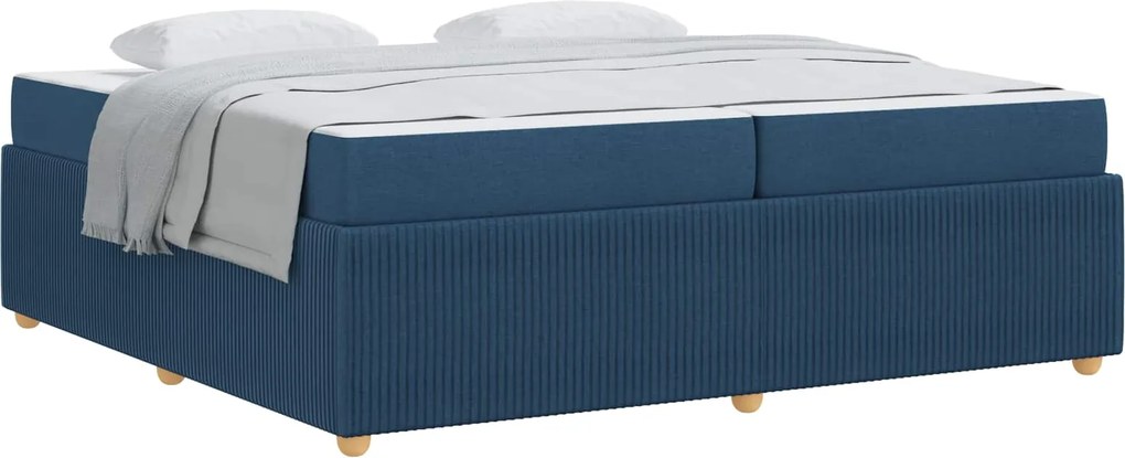 vidaXL Cadru de pat cu saltea albastru 200 x 200 cm țesătură