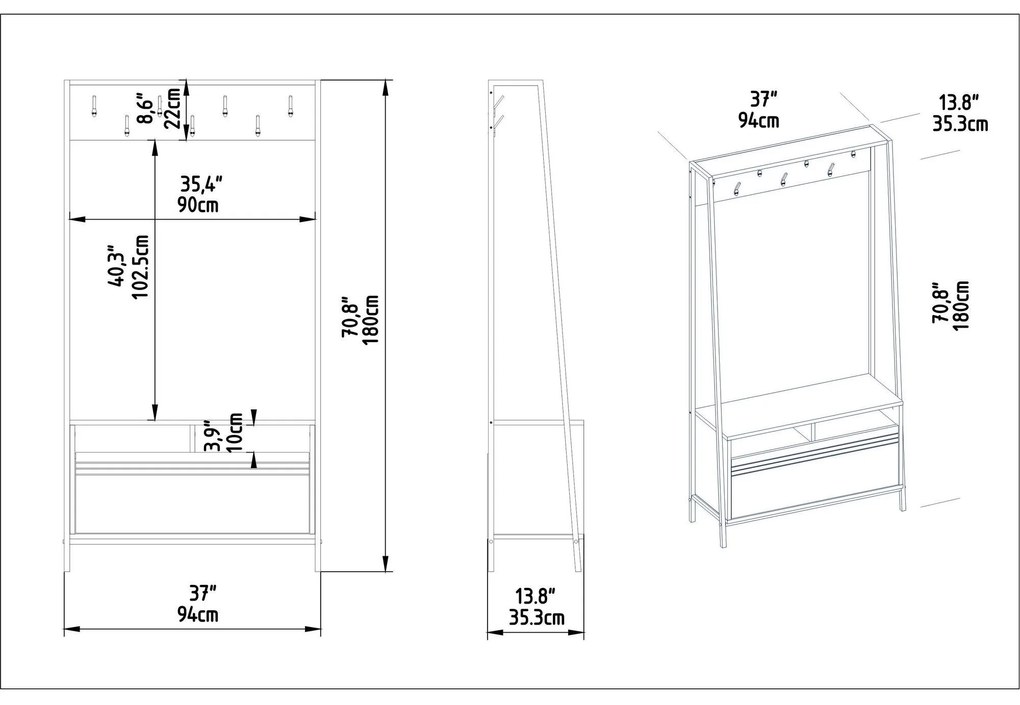 Mobilier hol Dudulo (marmură negru). 1102072